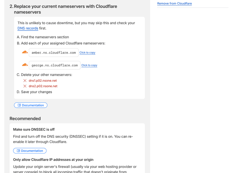 Cloudflare 전파 대기 상세 화면